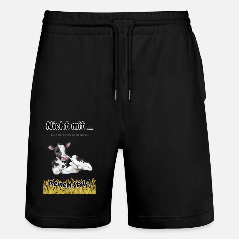 Landwirtschaft - Bauerndemo - Stanley/Stella Unisex Bio Joggingshorts Trainer  - Schwarz