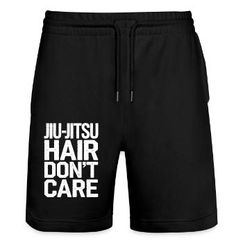 Style Jiu-Jitsu humoristique - Short de jogging bio TRAINER Stanley/Stella unisexe - noir - Devant - Nik (191cm) & Marisol (170cm)