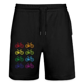 Bike - Stanley/Stella Unisex Bio Joggingshorts Trainer  - Schwarz - Vorne - Nik (191cm) & Marisol (170cm)