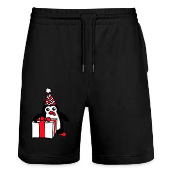Pinguin Geburtstag Geschenk Party Feiern Hut Kind - Stanley/Stella Unisex Bio Joggingshorts Trainer  - Schwarz - Vorne - Nik (191cm) & Marisol (170cm)