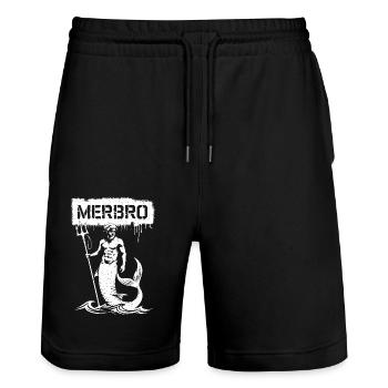 Merbro - Geheimnisvolle Wasserkraft - Stanley/Stella Unisex Bio Joggingshorts Trainer  - Schwarz - Vorne - Nik (191cm) & Marisol (170cm)