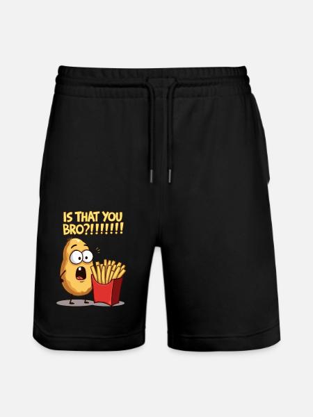 Potato Meet French Fries - Stanley/Stella Trainer Unisex Organic Jogging Shorts - black