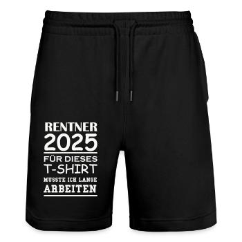 Retraités 2025 pour ce t-shirt - Short de jogging bio TRAINER Stanley/Stella unisexe - noir - Devant - Nik (191cm) & Marisol (170cm)