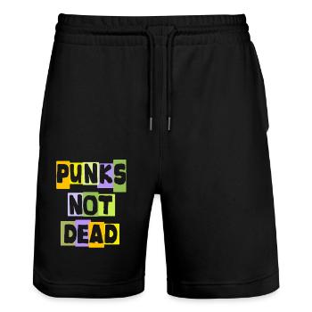Le punk ne meurt jamais Punk Rock Musique punk Punks rétro - Short de jogging bio TRAINER Stanley/Stella unisexe - noir - Devant - Nik (191cm) & Marisol (170cm)