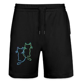Cats, Cats, Kittens - Stanley/Stella Trainer Unisex Organic Jogging Shorts - black - Front - Nik (191cm) & Marisol (170cm)