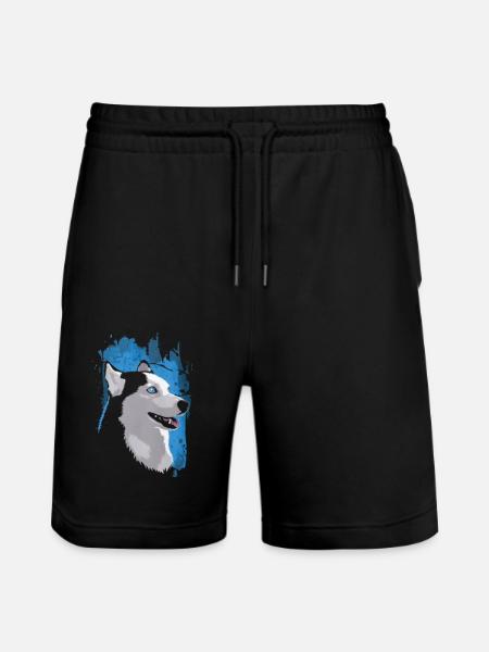 I Love Husky - Stanley/Stella Trainer Unisex Organic Jogging Shorts - black