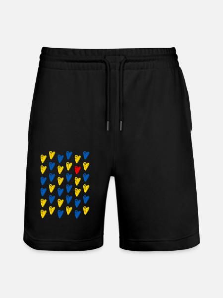 Dear hearts for Ukraine - Stanley/Stella Trainer Unisex Organic Jogging Shorts - black