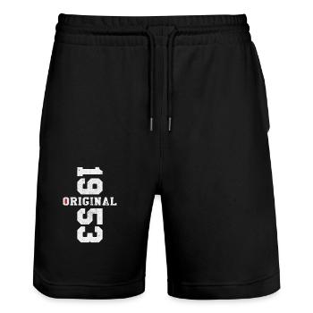 Original 1953 Retro Birthday Gift 70 Years - Stanley/Stella Trainer Unisex Organic Jogging Shorts - black - Front - Nik (191cm) & Marisol (170cm)