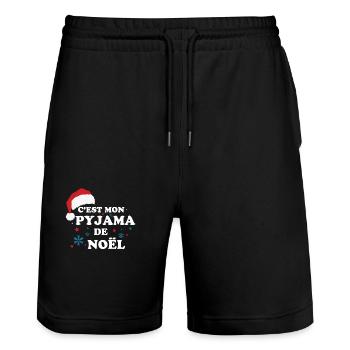 C’est mon pyjama de Noël - Short de jogging bio TRAINER Stanley/Stella unisexe - noir - Devant - Nik (191cm) & Marisol (170cm)