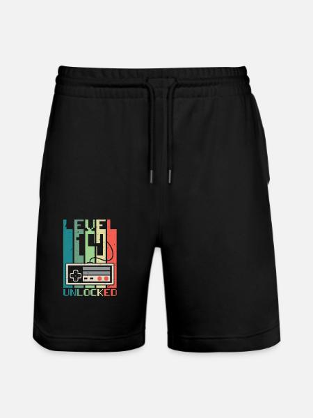 Level 14 Unlocked - Stanley/Stella Trainer Unisex Organic Jogging Shorts - black