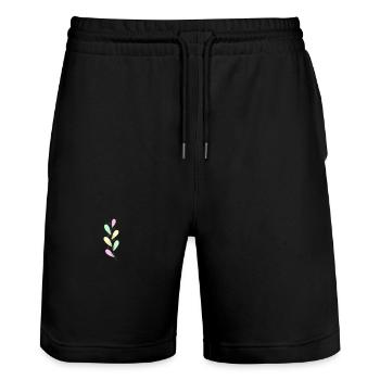 Colorfull Flower - Stanley/Stella Trainer Unisex Organic Jogging Shorts - black - Front - Nik (191cm) & Marisol (170cm)