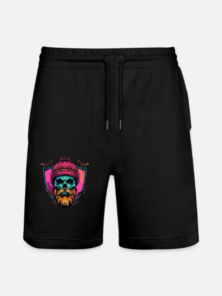 Lumberjack Skeleton - Stanley/Stella Trainer Unisex Organic Jogging Shorts - black