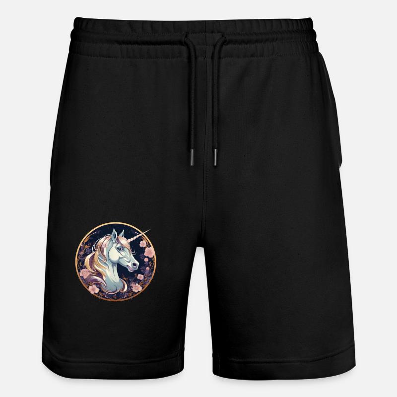 Einhorn - Stanley/Stella Unisex Bio Joggingshorts Trainer  - Schwarz