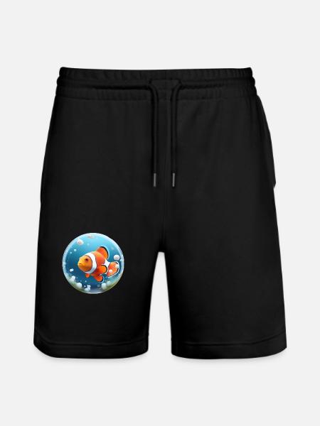 Clownfisch - Stanley/Stella Unisex Bio Joggingshorts Trainer - Schwarz