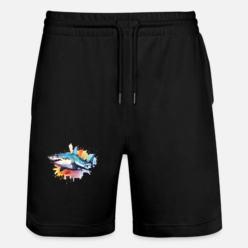 Aquarelles de requin - Short de jogging bio TRAINER Stanley/Stella unisexe - noir