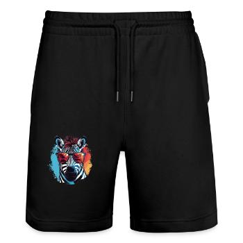 zebra sunglasses - Stanley/Stella Unisex Bio Joggingshorts Trainer  - Schwarz - Vorne - Nik (191cm) & Marisol (170cm)