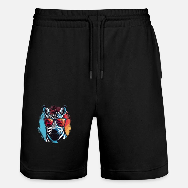 Zebra Sunglasses - Stanley/Stella Trainer Unisex Organic Jogging Shorts - black