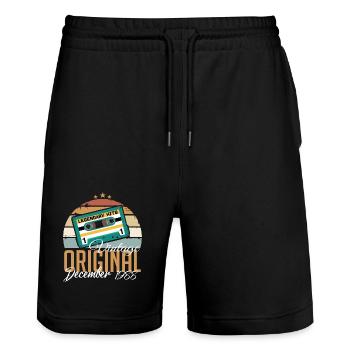 Dezember 1988 - Legenden Wurden 1988 Geboren - Stanley/Stella Unisex Bio Joggingshorts Trainer  - Schwarz - Vorne - Nik (191cm) & Marisol (170cm)