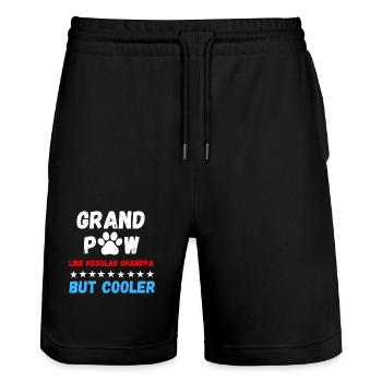 Père Grand-Père Grand-Père Fête des Pères Patte de Chien Cool - Short de jogging bio TRAINER Stanley/Stella unisexe - noir - Devant - Nik (191cm) & Marisol (170cm)