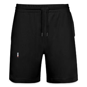 Funny time travel birthday design June 1983 - Stanley/Stella Trainer Unisex Organic Jogging Shorts - black - Front - Nik (191cm) & Marisol (170cm)