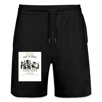 1000038234 - Stanley/Stella Trainer Unisex Organic Jogging Shorts - black - Front - Nik (191cm) & Marisol (170cm)