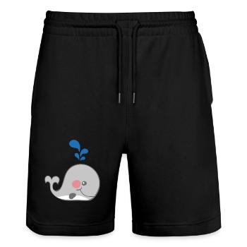 Wal - Stanley/Stella Unisex Bio Joggingshorts Trainer  - Schwarz - Vorne - Nik (191cm) & Marisol (170cm)
