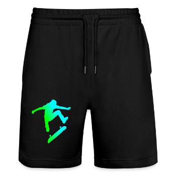 patineur - Short de jogging bio TRAINER Stanley/Stella unisexe - noir - Devant - Nik (191cm) & Marisol (170cm)