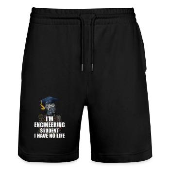 Engineer Student - Stanley/Stella Trainer Unisex Organic Jogging Shorts - black - Front - Nik (191cm) & Marisol (170cm)