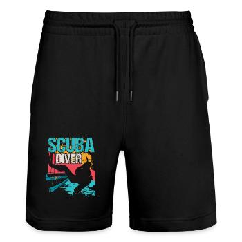 Plongée Scuba Plongée - Short de jogging bio TRAINER Stanley/Stella unisexe - noir - Devant - Nik (191cm) & Marisol (170cm)