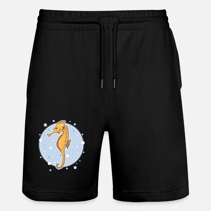 Seepferdchen - Stanley/Stella Unisex Bio Joggingshorts Trainer  - Schwarz
