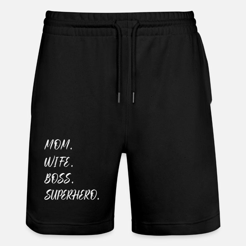 Mama Ehefrau Superheld - Stanley/Stella Unisex Bio Joggingshorts Trainer  - Schwarz