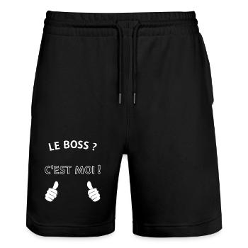 Le chef c'est moi - Short de jogging bio TRAINER Stanley/Stella unisexe - noir - Devant - Nik (191cm) & Marisol (170cm)
