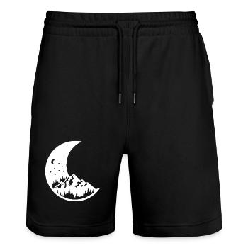 Der Mond und der weiße Berg - Stanley/Stella Unisex Bio Joggingshorts Trainer  - Schwarz - Vorne - Nik (191cm) & Marisol (170cm)