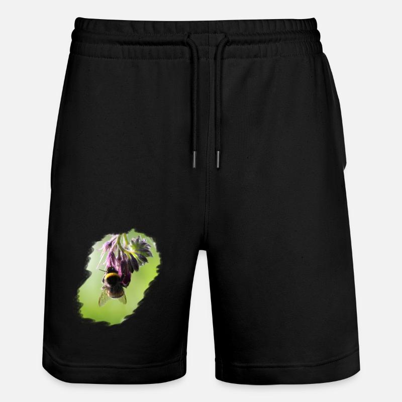 Abeille sur fleur gros plan - Short de jogging bio TRAINER Stanley/Stella unisexe - noir