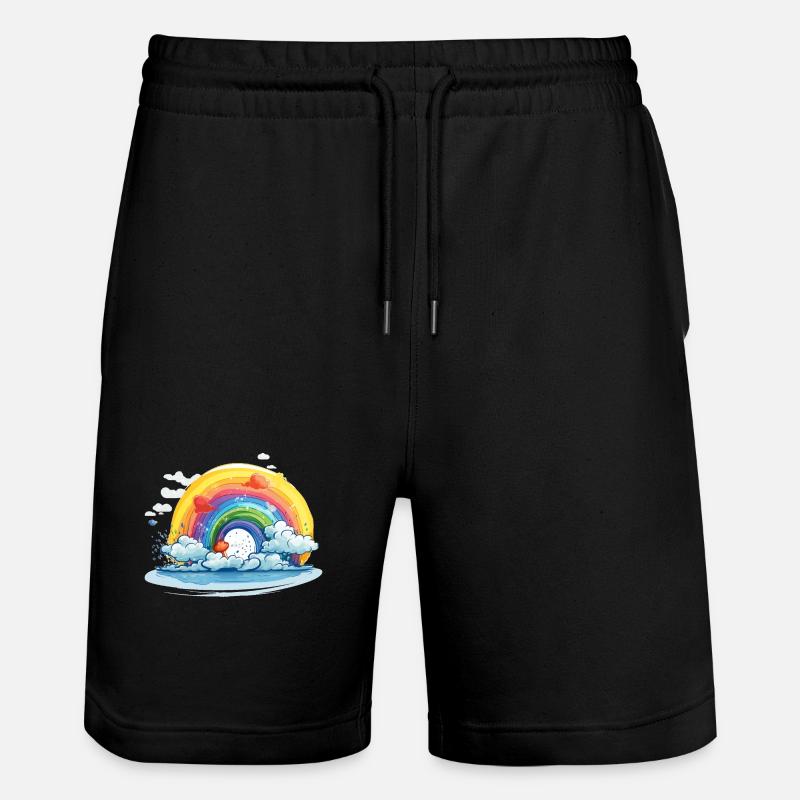 Rainbow Pride - Stanley/Stella Trainer Unisex Organic Jogging Shorts - black