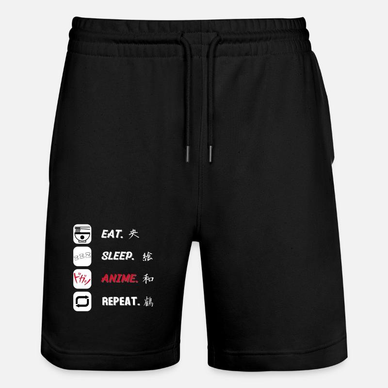 Eat Sleep Anime Repeat - Stanley/Stella Unisex Bio Joggingshorts Trainer - Schwarz