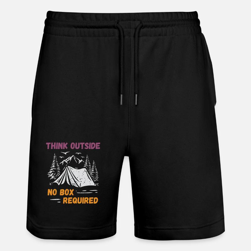 Camping, Hiking, Forest - Think Outside - Stanley/Stella Trainer Unisex Organic Jogging Shorts - black