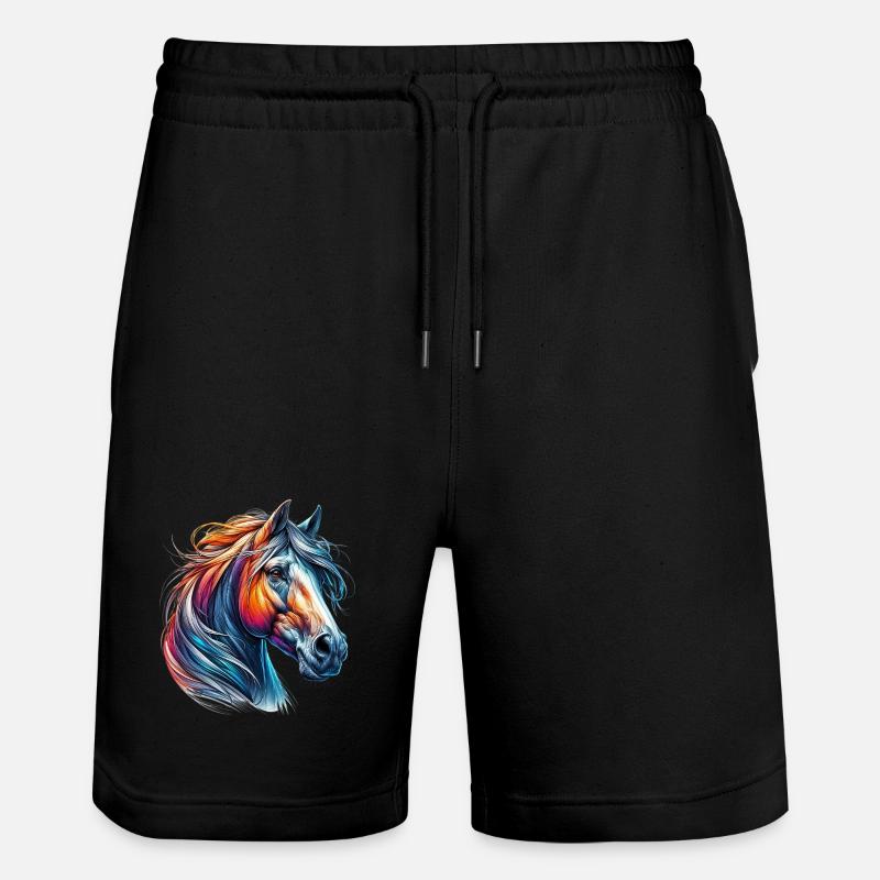 Pferd - Stanley/Stella Unisex Bio Joggingshorts Trainer  - Schwarz
