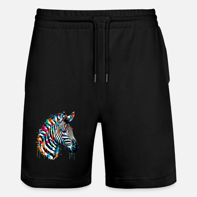 Zebra - Stanley/Stella Trainer Unisex Organic Jogging Shorts - black