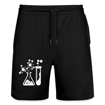 Chemie Silhouette Labor-Experiment - Stanley/Stella Unisex Bio Joggingshorts Trainer  - Schwarz - Vorne - Nik (191cm) & Marisol (170cm)
