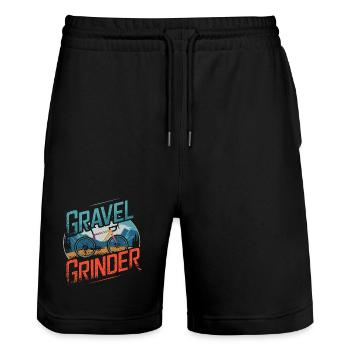 Gravel Grinder Mountain Ride - Stanley/Stella Trainer Unisex Organic Jogging Shorts - black - Front - Nik (191cm) & Marisol (170cm)