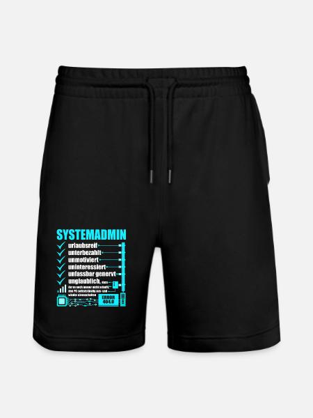 Systemadministrator, IT-Support, Netzwerkadmin, PC - Stanley/Stella Unisex Bio Joggingshorts Trainer  - Schwarz
