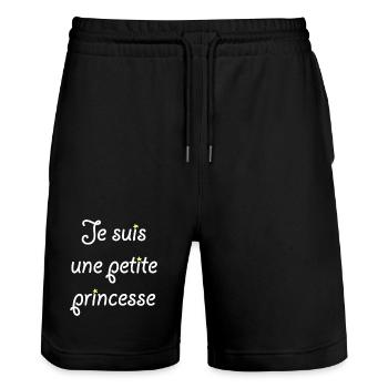 Je suis une petite princesse - Short de jogging bio TRAINER Stanley/Stella unisexe - noir - Devant - Nik (191cm) & Marisol (170cm)