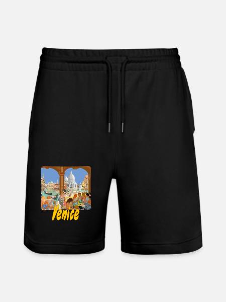 Venedig - Stanley/Stella Unisex Bio Joggingshorts Trainer - Schwarz