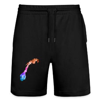 Norway - Norge - Norway - Flag - Scandinavia - Stanley/Stella Trainer Unisex Organic Jogging Shorts - black - Front - Nik (191cm) & Marisol (170cm)