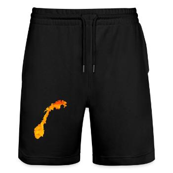 Norway - Norge - Norway - Flag - Scandinavia - Stanley/Stella Trainer Unisex Organic Jogging Shorts - black - Front - Nik (191cm) & Marisol (170cm)