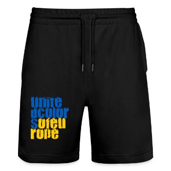 United Colors Of Europe - Stanley/Stella Unisex Bio Joggingshorts Trainer  - Schwarz - Vorne - Nik (191cm) & Marisol (170cm)
