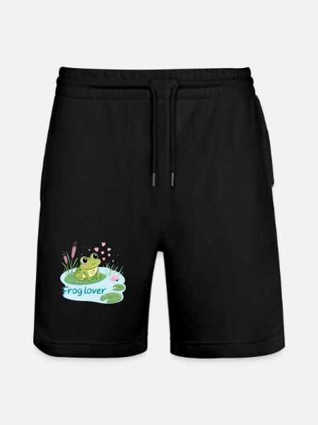 Frog Gourmande Love - Stanley/Stella Trainer Unisex Organic Jogging Shorts - black