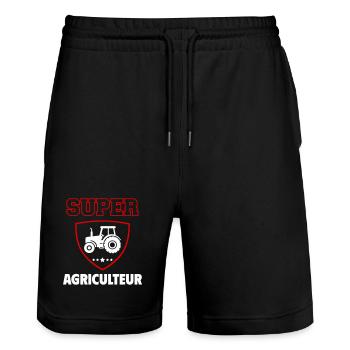 Super Farmer, Vatertag, Weihnachten - Stanley/Stella Unisex Bio Joggingshorts Trainer  - Schwarz - Vorne - Nik (191cm) & Marisol (170cm)