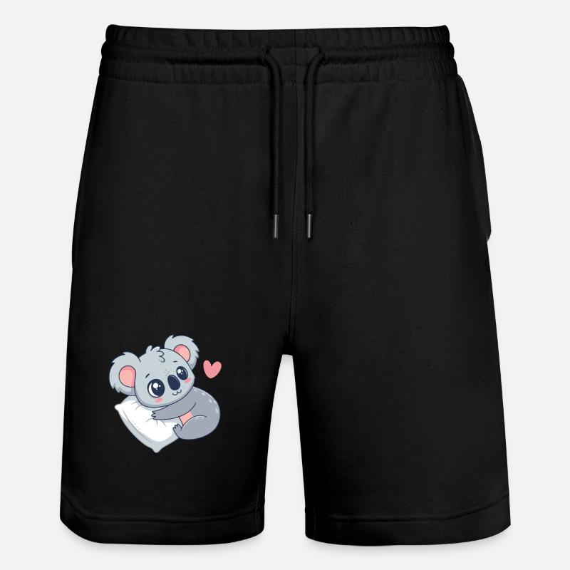 Koala câlin sur coussin pastel - Short de jogging bio TRAINER Stanley/Stella unisexe - noir
